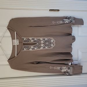 FREE PEOPLE FP SHIRT TOP NEW EMBROIDERED SMALL